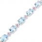 Preview: Edles Blautopas-Rubin Armband 925 Silber-Rhodiniert-17,55 Karat