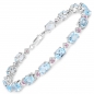 Preview: Edles Blautopas-Rubin Armband 925 Silber-Rhodiniert-17,55 Karat
