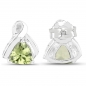 Preview: Ohrstecker Peridot-1,40 Karat-925 Sterling Silber- Rhodiniert