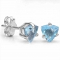 Preview: SET 4-teil.Blautopas-Ohrstecker,Collier,Anhänger-Silber-1,80 Karat