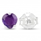 Preview: Ohrstecker Herz-Sterling Silber-Rhodin.-mit Amethyst 0,90 Karat