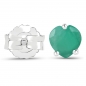 Preview: Ohrstecker Smaragd-Herzen-925 Sterling Silber-Rhodiniert-0,90 Karat