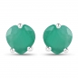 Preview: Ohrstecker Smaragd-Herzen-925 Sterling Silber-Rhodiniert-0,90 Karat
