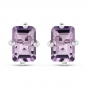 Preview: Ohrringe/Ohrstecker rechteckige Amethyste 925 Sterling Silber Rhod.-1,70 Karat