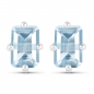 Preview: Ohrstecker Blue Topas 925 Sterling Silber Rhod.-2,00 Karat