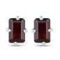 Preview: Ohrstecker Granat 925 Sterling Silber Rhod.-2,00 Karat
