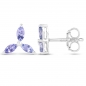 Preview: Ohrringe/Ohrstecker-Tansanit-925 Sterling Silber Rhodiniert-0,60 Karat