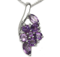 Preview: Collier/Kette m.Amethyst-Blumen-Anhänger-925 Silber Rhod. [P476A]