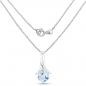 Preview: Collier/Kette Anhänger m.Blautopas 925Silber-Rhodiniert-1,10 Karat