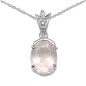 Preview: Collier/Halskette m.Anhänger-Rosenquarz-Zirkonia/3,28 Karat [P661RQ]