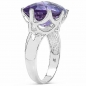 Preview: Schmuck-SET: 3-teilig-Facettierte große Amethyste-925 Silber mit Platin-Überzug-31,60 Karat