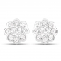 Preview: Ohrringe/Ohrstecker Blume-Blüte-18 farblose Zirkonia Sterling Silber Rhodiniert