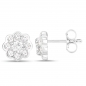 Preview: Ohrringe/Ohrstecker Blume-Blüte-18 farblose Zirkonia Sterling Silber Rhodiniert