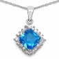 Preview: Collier/Kette mit blauem und weißen Zirkonia-Anhänger-21 Steine