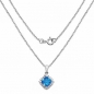 Preview: Collier/Kette mit blauem und weißen Zirkonia-Anhänger-21 Steine