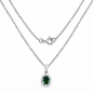 Preview: Collier/Kette mit Peridot-grünem und weißem Zirkonia-Anhänger