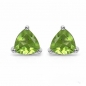 Preview: Ohrringe/Ohrstecker Peridot Trillion (Dreiecke)-Silber/Rhodiniert-0,90 Karat