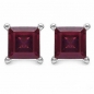 Preview: Ohrstecker "Seltener Rhodolith" Square/Quadrat-925-Silber- Rhodiniert-1,60 Karat