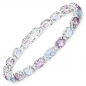 Preview: Blautopas-Pink Amethyst-Armband 925 Silber-Rhodiniert-10,48 Karat