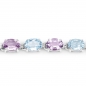 Preview: Blautopas-Pink Amethyst-Armband 925 Silber-Rhodiniert-10,48 Karat