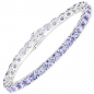 Preview: Edles Tansanit-Armband 925 Sterling Silber-11 Karat-33 Edelsteine