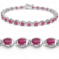Preview: Elegantes Rubin Armband-925 Silber-Rhodiniert-6,75 Karat-27 Edelsteine