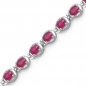 Preview: Elegantes Rubin Armband-925 Silber-Rhodiniert-6,75 Karat-27 Edelsteine