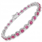 Preview: Elegantes Rubin Armband-925 Silber-Rhodiniert-6,75 Karat-27 Edelsteine