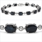 Preview: Schwarzes Saphir Armband in 925 Silber Rhodin.15,00 Karat
