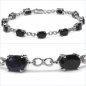 Preview: Bezauberndes Schwarze Saphire-Armband/925 Silber-Rhodiniert-11 Karat