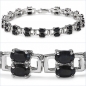 Preview: Schwarzes Saphir Armband in 925 Silber Rhodin.11,90 Karat