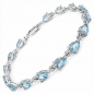 Preview: Bezauberndes Blautopas-Tropfen-Armband/925 Silber-Rhodiniert-12,75 Karat