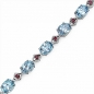 Preview: Edles Blautopas-Rubin Armband 925 Silber-15,45 Karat