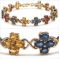Preview: Bezauberndes Multi Saphir Armband-925 Silb.vergoldet-14 Karat