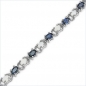 Preview: Bezauberndes Saphir/Opal Armband in 925 Silber Rhodiniert-6,11 Karat