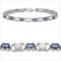 Preview: Bezauberndes Saphir/Opal Armband in 925 Silber Rhodiniert-6,11 Karat