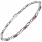 Preview: Rubin Armband-925 Silber-Rhodiniert-24 Edelsteine-1,74 Karat