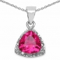 Preview: Ohrringe Pink/Weiße Zirkonia-Trillion/Dreiecke-30 Steine-925 Silber-Rhodiniert