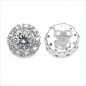 Preview: Große Ohrringe/Ohrstecker mit 20 weißen Zirkonia-925 Sterling-Silber-3,14 Karat