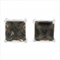Preview: Ohrstecker Seltener Smoky-Topas/Rauchquarz-Silber Rhodiniert-1,30 Karat