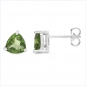 Preview: Ohrringe/Ohrstecker Trillion (Dreiecke)-Peridot-925Silber-Rhodiniert-2,00 Karat
