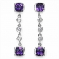 Preview: Exquisite Ohrringe/Ohrstecker Amethyst/Weißtopas-3,82 Karat