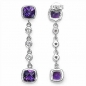 Preview: Exquisite Ohrringe/Ohrstecker Amethyst/Weißtopas-3,82 Karat