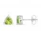 Preview: Ohrstecker Dreiecke/Trillion-Peridot 925 Sterl.Silber-Rhodiniert-0,90 Karat