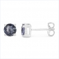 Preview: Ohrringe/Ohrstecker echter indischer Iolith/Wassersaphir-Silber Rhod.-1,80 Karat