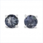 Preview: Ohrringe/Ohrstecker echter indischer Iolith/Wassersaphir-Silber Rhod.-1,80 Karat