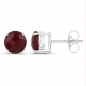 Preview: Damen/Herren Rubin Ohrringe/Ohrstecker-5,56 Karat-925 Sterling Silber Rhodiniert