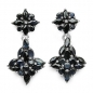 Preview: Ohrringe/Ohrstecker mit 44 Nachtblauen Saphiren-4,42 Karat-925 Sterling Silber