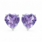 Preview: Edles Amethyst-Herzen-SET 4-teilig Silber-6,65 Karat