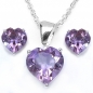 Preview: Edles Amethyst-Herzen-SET 4-teilig Silber-6,65 Karat